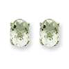 14kw 7x5 Oval Green Amethyst Earring