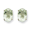 14kw 8x6 Oval Green Amethyst Earring