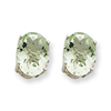 14kw 9x7 Oval Green Amethyst Earring
