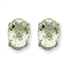 14kw 10x8 Oval Green Amethyst Earring