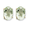 14kw Oval 4-Prong 14 x 10mm Green Amethyst Earring