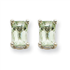 14kw 6x4mm Emerald Green Amethyst Earring