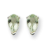 14kw 5x3 Pear Green Amethyst Earring