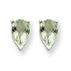 14kw 6x4 Pear Green Amethyst Earring