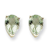 14kw 7x5 Pear Green Amethyst Earring