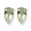 14kw 8x5 Pear Green Amethyst Earring