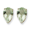 14kw 10x7 Pear Green Amethyst Earring