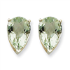 14kw 12x8 Pear Green Amethyst Earring