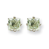 14kw 4mm Square Green Amethyst Earring