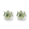14kw 5mm Square Green Amethyst Earring