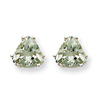 14kw 6mm Trillion Green Amethyst Earring