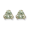 14kw 7mm Trillion Green Amethyst Earring
