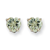 14kw 5mm Heart Green Amethyst Earring