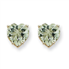 14kw 7mm Heart Green Amethyst Earring