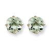 14kw 6mm Cushion Green Amethyst Earring