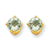14k 5mm Round Green Amethyst Earring