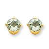 14k 6mm Round Green Amethyst Earring