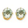 14k 10mm Round Green Amethyst Earring