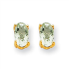 14k 5x3 Oval Green Amethyst Earring