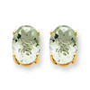 14k 8x6 Oval Green Amethyst Earring