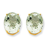 14k 12x10 Oval Green Amethyst Earring