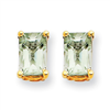 14k 6x4 Emerald Green Amethyst Earring
