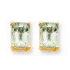 14k 7x5 Emerald Green Amethyst Earring