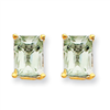 14k 8x6 Emerald Green Amethyst Earring