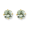 14k 7mm Cushion Green Amethyst Earring