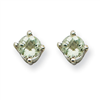 14kw 4mm Round Green Amethyst Earring