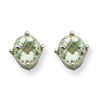 14kw 5mm Round Green Amethyst Earring