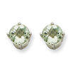 14kw 6mm Round Green Amethyst Earring