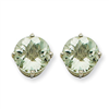 14kw 9mm Round Green Amethyst Earring