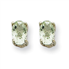 14kw 5x3 Oval Green Amethyst Earring