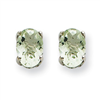 14kw 6x4 Oval Green Amethyst Earring