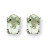 14kw 7x5 Oval Green Amethyst Earring