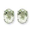 14kw 9x7 Oval Green Amethyst Earring