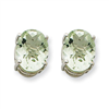 14kw 10x8 Oval Green Amethyst Earring