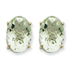 14kw Oval 4-Prong 14 x 10mm Green Amethyst Earring