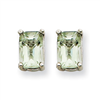 14kw 6x4mm Emerald Green Amethyst Earring