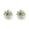 14kw 4mm Square Green Amethyst Earring