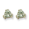 14kw 5mm Trillion Green Amethyst Earring