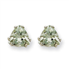 14kw 6mm Trillion Green Amethyst Earring