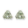 14kw 7mm Trillion Green Amethyst Earring