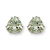 14kw 8mm Trillion Green Amethyst Earring