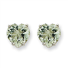 14kw 8mm Heart Green Amethyst Earring