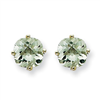 14kw 6mm Cushion Green Amethyst Earring
