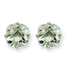 14kw 7mm Cushion Green Amethyst Earring