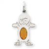14K White Gold Boy 6x4 Oval  Genuine Citrine-Nov