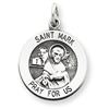 Sterling Silver Antiqued Saint Mark Medal